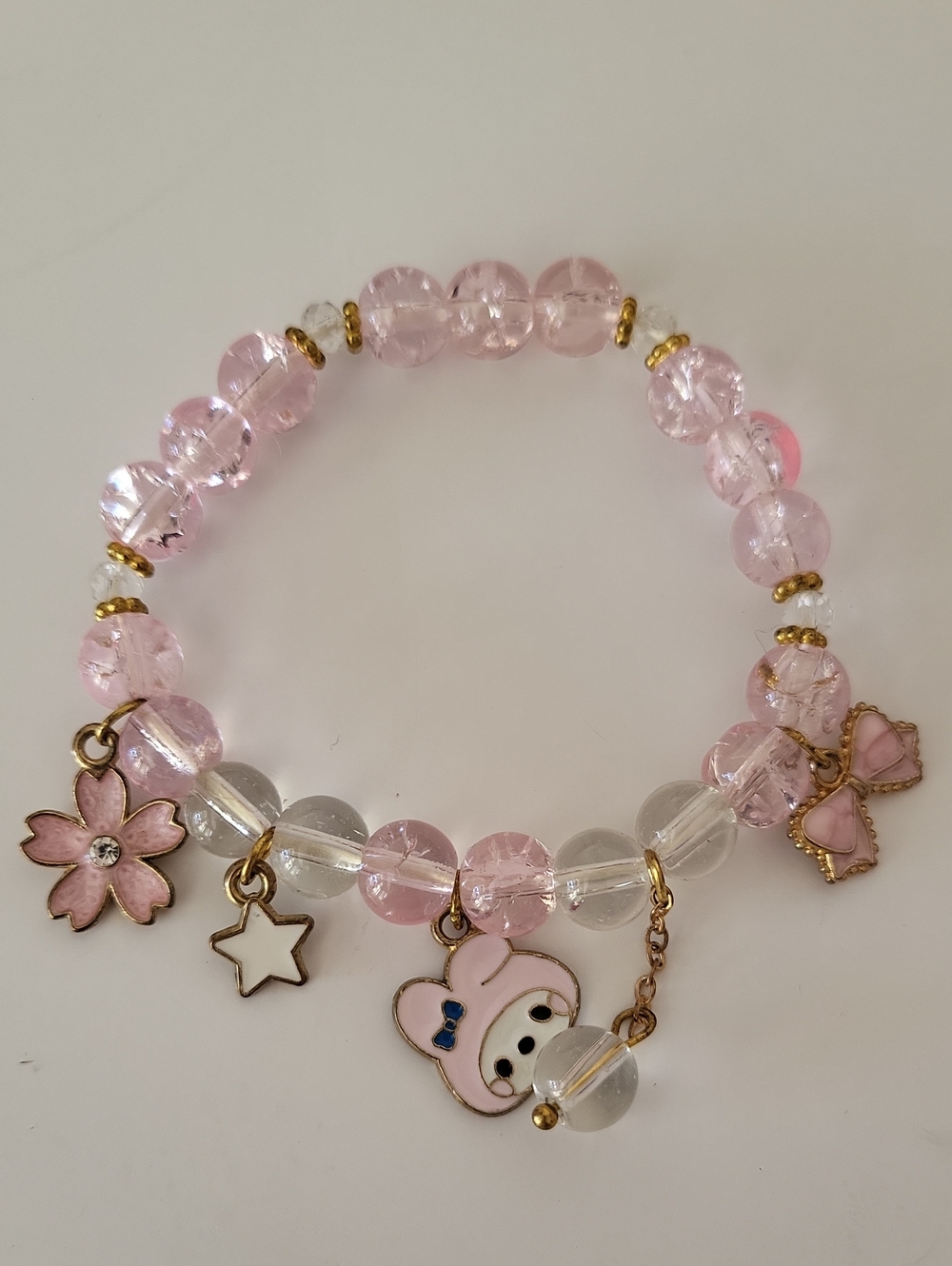 Sanrio My Melody Kawaii Crystal Bead Bracelet
